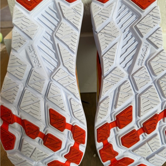 Hoka White with Red and Blue Accents Running Shoes - Picture 4 of 5
